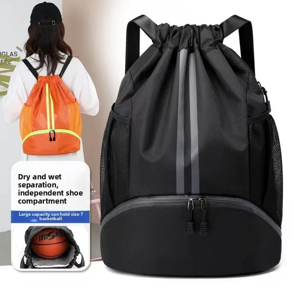 sac de basket-ball, sac de natation, sac de rangement pour femme avec séparation humide/sèche, sac à dos de sport, sac à dos de fitness à cordon de serrage