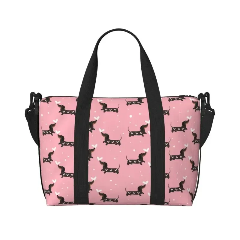 sac de sport personnalisé durable unisexe, sacs de voyage mignons, grands sacs d'entraînement, sac de week-end, sac de nuit, salle de sport, chiens teckel