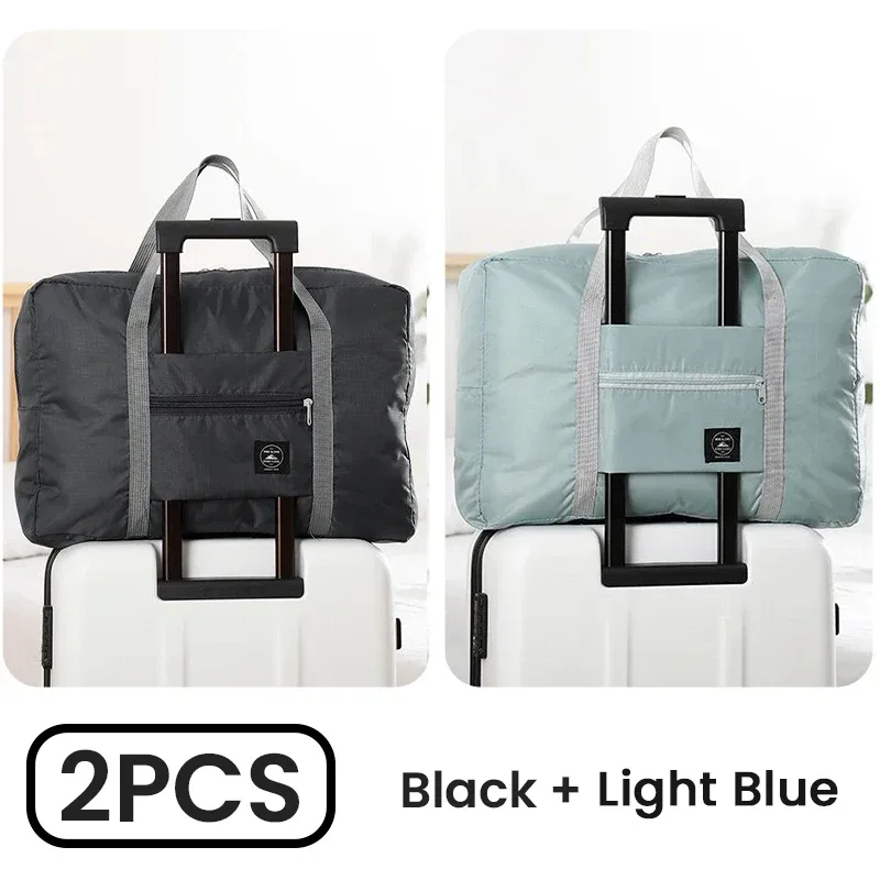 lot de 2 sacs de voyage pliables pour compagnie aériennes, sac à main pour week-end, fourre-tout d'hôpital de nuit, sac de sport pour femmes et hommes