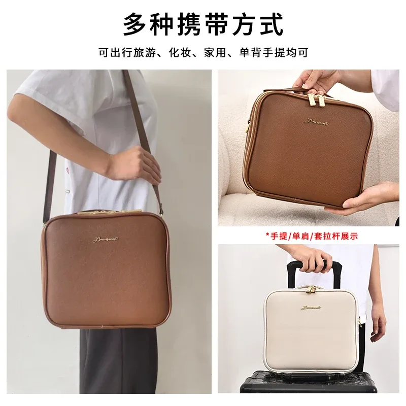 sac à cosmétiques portable à trois couches, mallette de rangement pour maquilleurs professionnels, nouvelle collection 2024