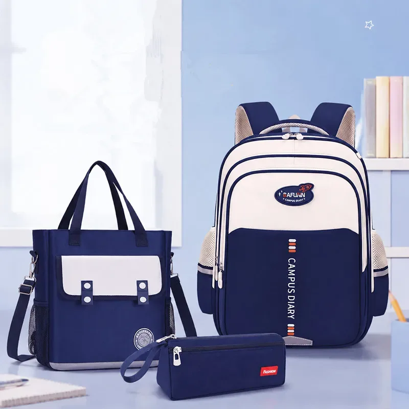 sac à dos 3 pièces/ensemble avec sac à main et trousse à crayons, grande capacité, sac de voyage, sac d'école pour étudiants, sac d'école primaire en nylon imperméable