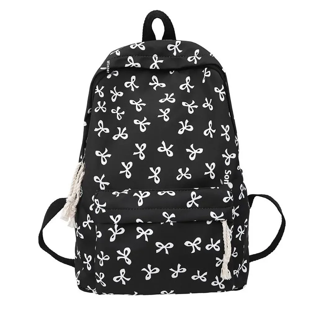 sac à dos pour filles avec nœud, grande capacité, décontracté, idéal pour les voyages, sac à dos multifonctionnel tendance pour l'école, pour enfants, utilisation quotidienne printemps-été.