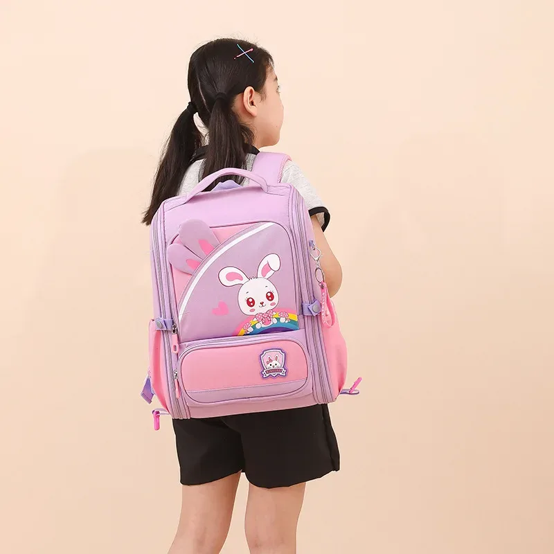 mignon lapin étudiant sac à roulettes pour filles enfants école sacs à dos roulants sac à dos à roulettes sacs d'école avec roues chariot sacoche