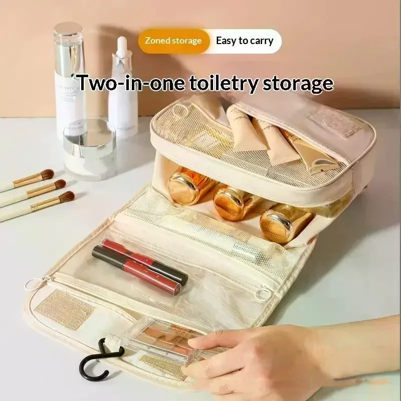 sac de toilette de voyage suspendu imperméable, grande capacité, plusieurs poches, parfait pour les voyages, les vacances, les escapades