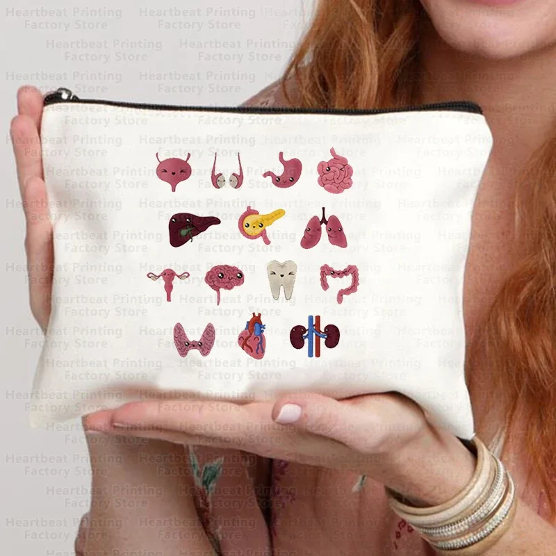 sacs de rangement pour maquillage à motif graphique dentaire, sac de voyage portable pour collations, trousse à crayons pour enfants, sac à cosmétiques pour femmes