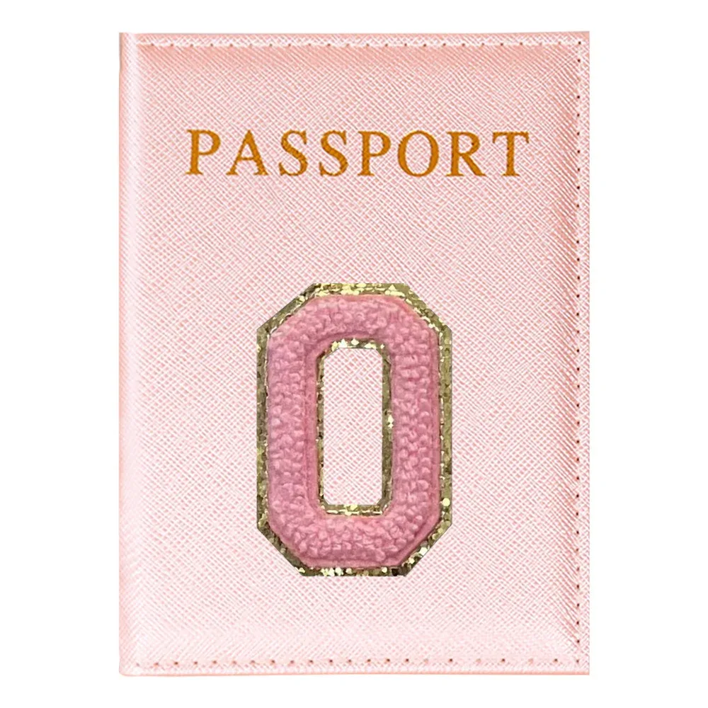 porte-passeport série lettres roses plan aérien accessoires de voyage couverture d'identité portable carte bancaire passeport affaires portefeuille en polyuréthane