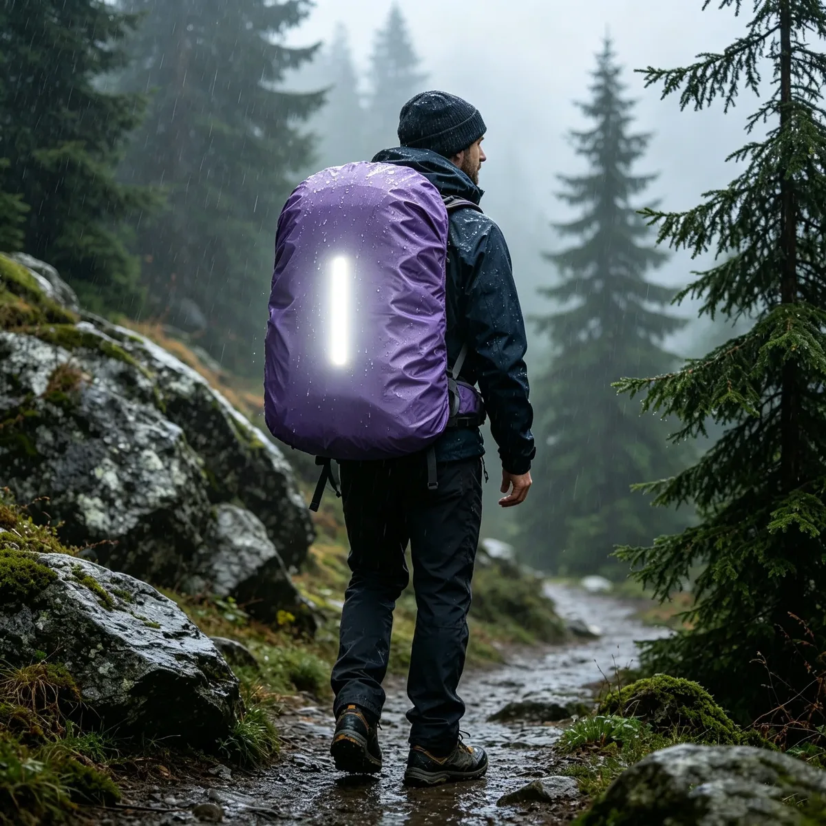 housse de pluie pour sac à dos de randonnée en plein air 20l 35l 45l 60l 70l 80l, housse imperméable pour sac de trekking, housse anti-poussière réfléchissante