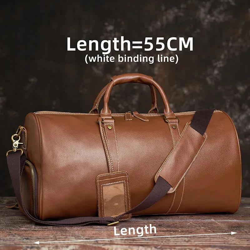 nupugoo – sac de voyage en cuir véritable pour hommes, bagage à main décontracté de grande capacité, pochette à épaule pour ordinateur portable 17 pouces