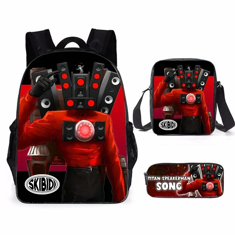 skibidi toilette titan speakerman sac à dos pour enfants garçon sac d'école pour adolescents sac à dos anime voyage sac à dos sac à crayons