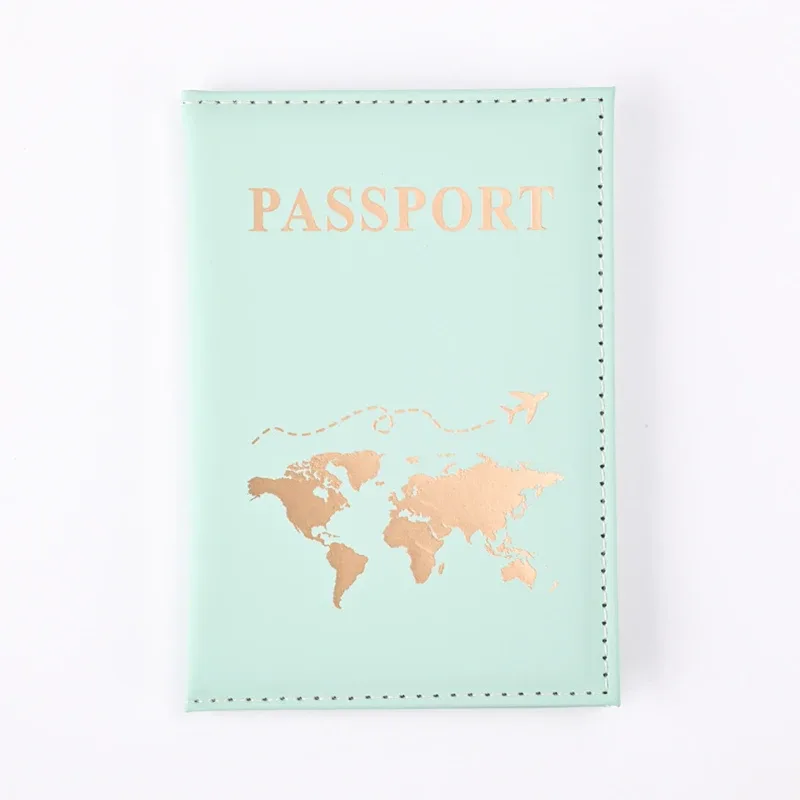 housse de protection pour passeport à la mode, motif mondial, porte-passeport de voyage, portefeuille cadeau, étui pour cartes en cuir pu, sac de rangement unisexe