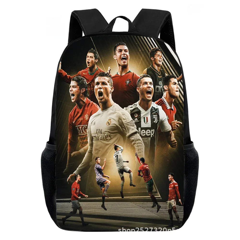 sacs à dos cr7 imprimés pour enfants, sacs d'école décontractés pour adolescents, garçons et filles, sac à dos d'école de 15 pouces, mochilas de voyage pour l'école primaire