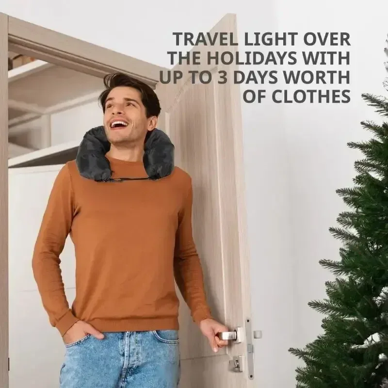 taie d'oreiller de voyage rechargeable, sac de rangement, sac de voyage portable, coussin d'avion, oreiller de cou de voyage, voyage auto-remplissage