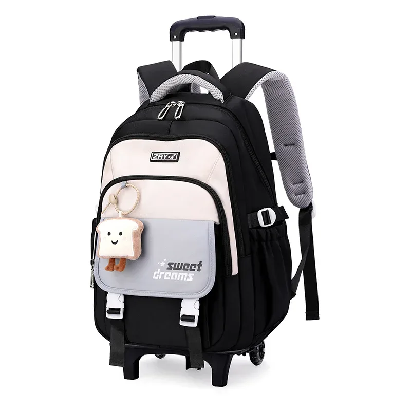 sacs à dos scolaires à roulettes sacs d'école pour filles sac à roulettes avec roues sac d'école orthopédique étanche sac à dos à roulettes pour étudiant