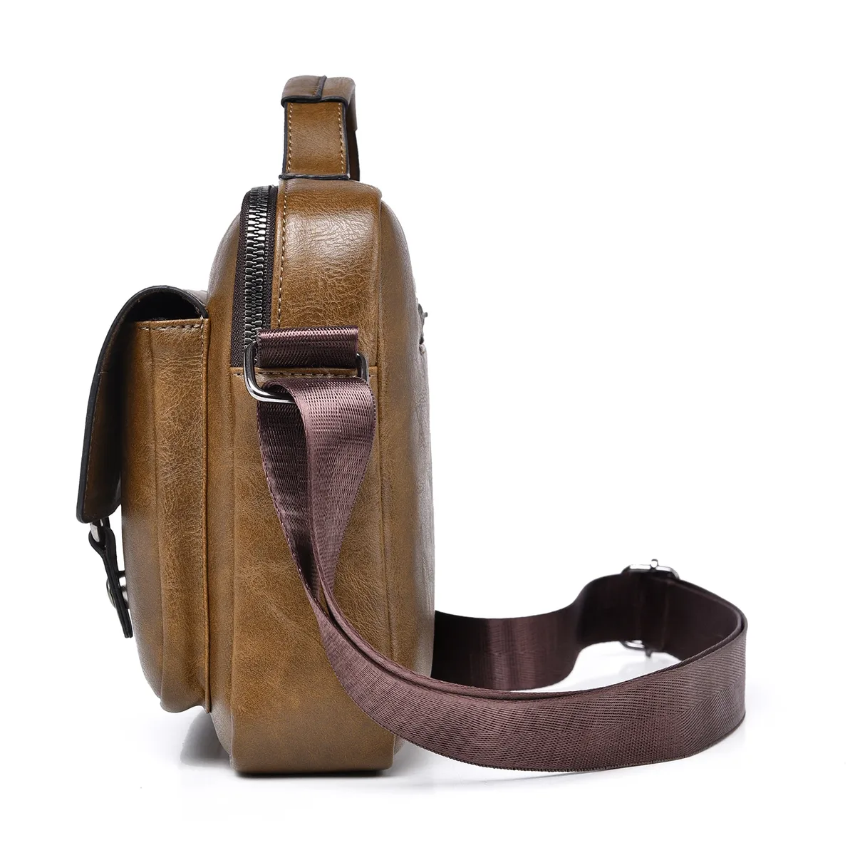 nouveau sac bandoulière pour homme en pu, imperméable, pour ordinateur portable, idéal pour les trajets professionnels, léger