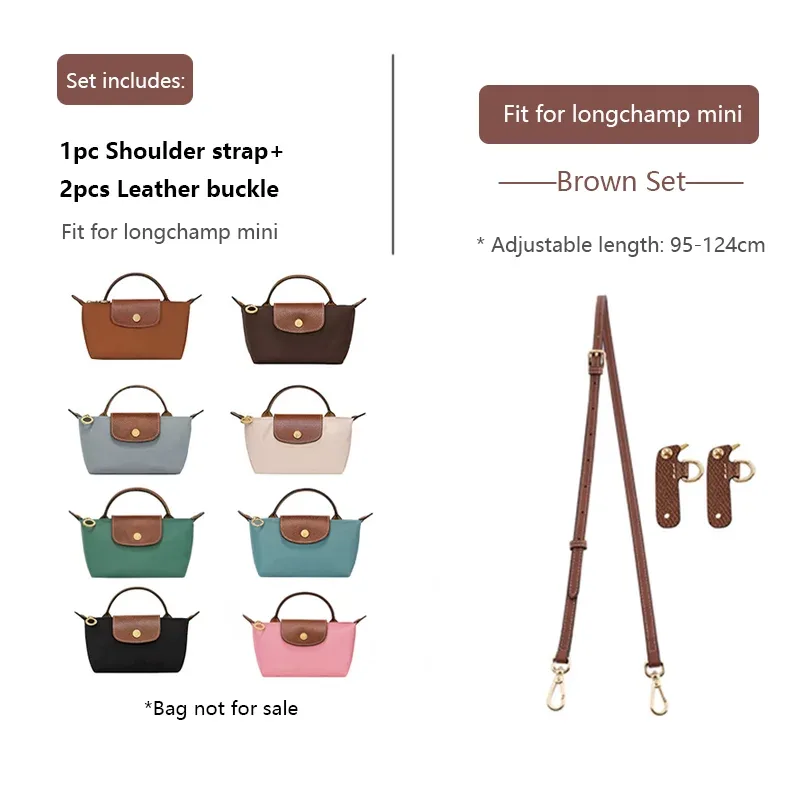 sangle de sac à bandoulière de remplacement en cuir, sangle d'épaule de sac adaptée pour longchamp mini, sangle de sac réglable en longueur, accessoires de sac