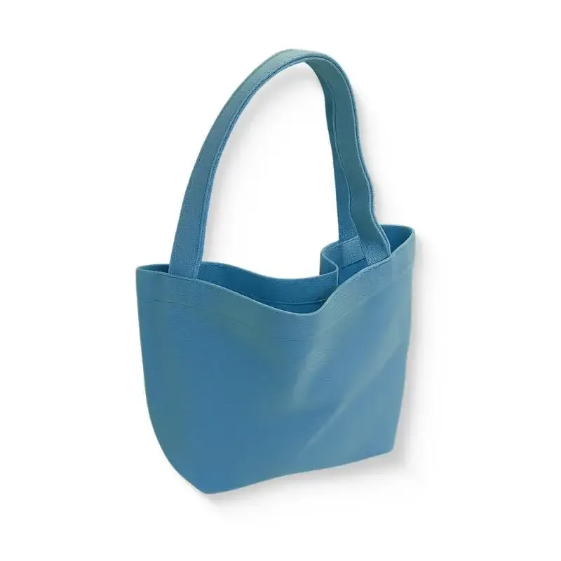 sac fourre-tout coréen en toile, simple, couleur unie, sacs de shopping, petits sacs pour le shopping quotidien, voyage, sac à main pliable, pochette de transport