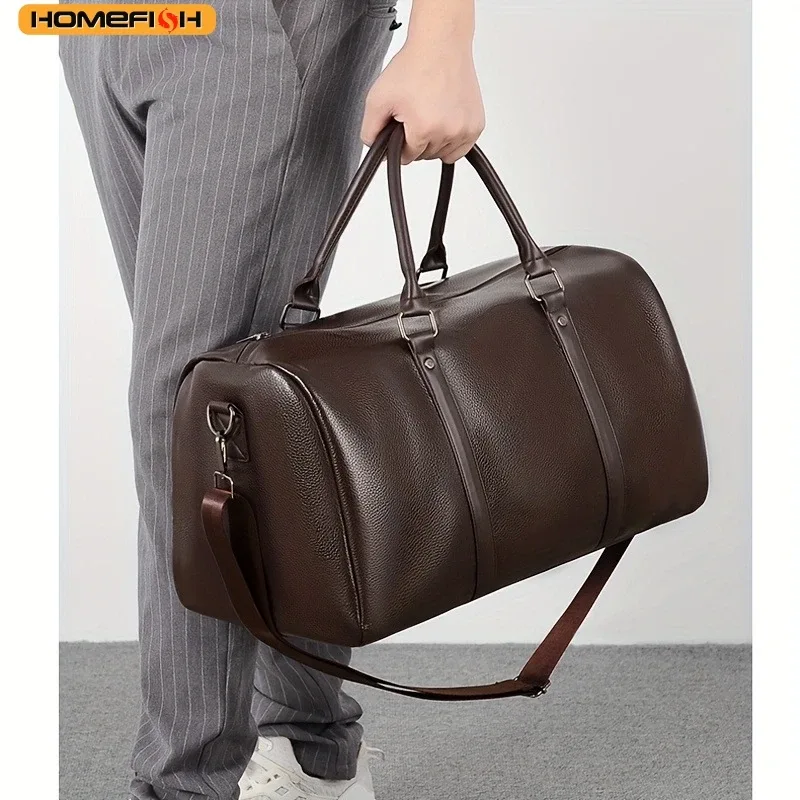 sac de sport imperméable homefish en pu, sac de voyage rétro de grande capacité pour l'entraînement à moto et les courts voyages de fin de semaine