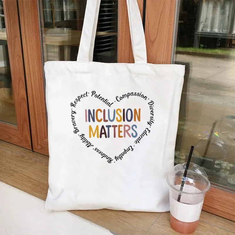 sac fourre-tout en toile de grande capacité pour femme, sac à provisions initié harajuku, supermarché de sensibilisation au tisme, compte plongeant, mode
