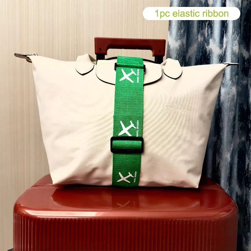 sangle de suspension fixe solide et résistante à l'usure, corde élastique pour bagages, ceinture de liaison imprimée à motif d'avion, ceinture de liaison pour valise