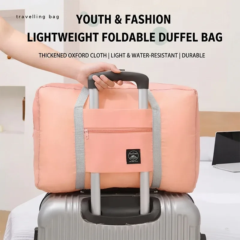 sac de voyage pliable en nylon de grande capacité, sac à main léger et multifonctionnel pour le week-end en avion