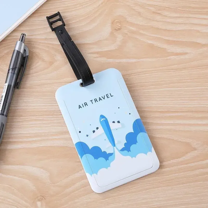 accessoires de voyage : étiquettes de bagage créatives en silicone, motif animal de dessin animé, porte-adresse d'identification pour valise, étiquette portable