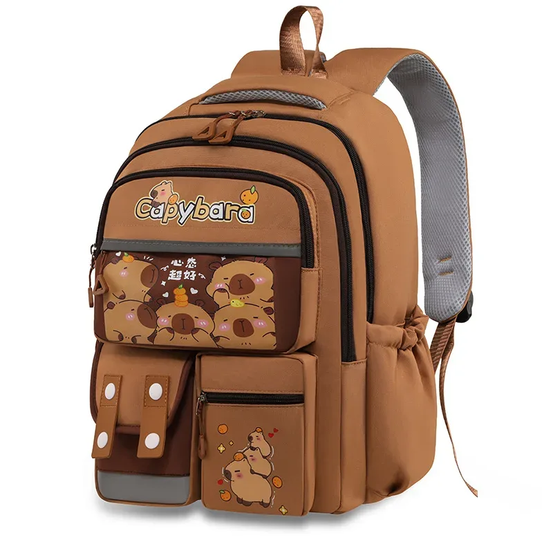 kawaii capybara école sac à dos pour filles sacs d'école ensemble sac à dos décontracté adolescents filles livre sac enfants cartable voyage sac à dos