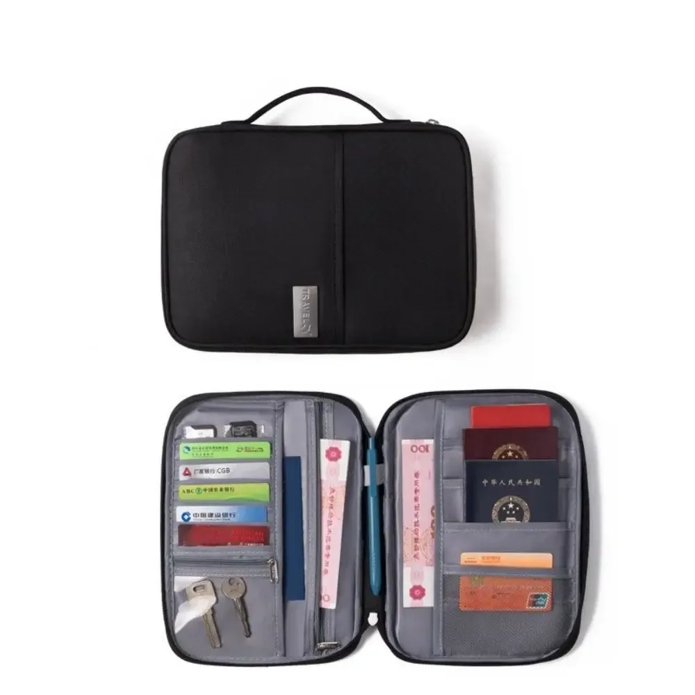 porte-passeport de couleur unie, porte-cartes, portefeuille de voyage, sac de rangement pour cartes de grande capacité, accessoires de voyage