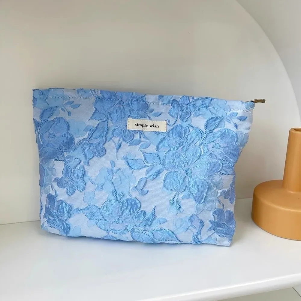 sac à cosmétiques imprimé à la mode, imprimé floral, grande capacité, trousse de maquillage, trousse de toilette, voyage