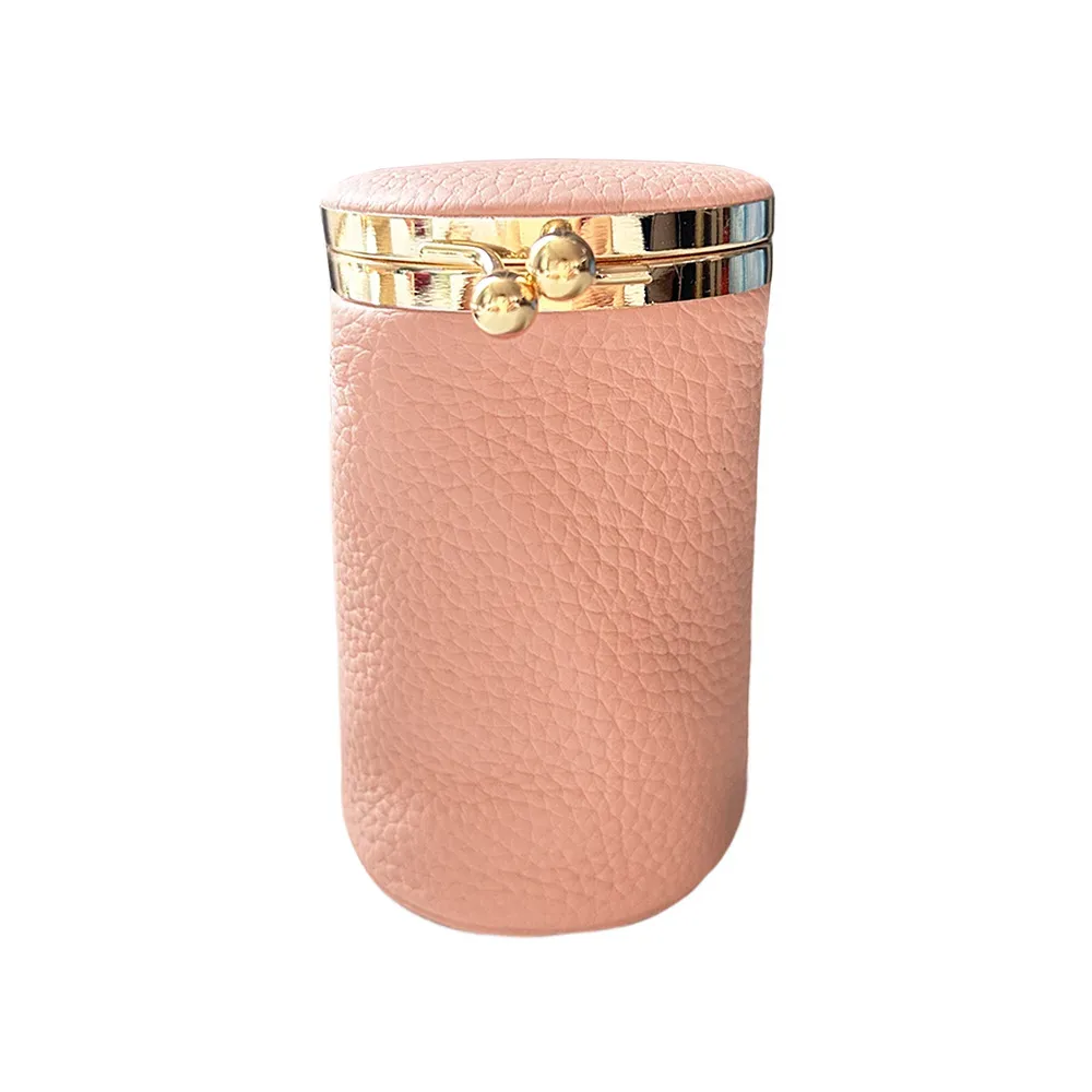 mini sac à cosmétiques en cuir pour femmes, organisateur de rouge à lèvres vintage portable avec miroir, petite pochette mignonne pour sac à main, essentiels de voyage