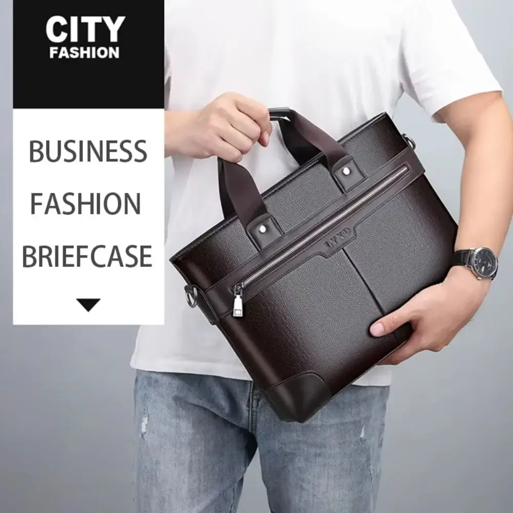 porte-documents en cuir pu grande capacité, organiseur de papiers, sac à documents professionnel en tissu oxford, fermeture éclair multifonctionnelle