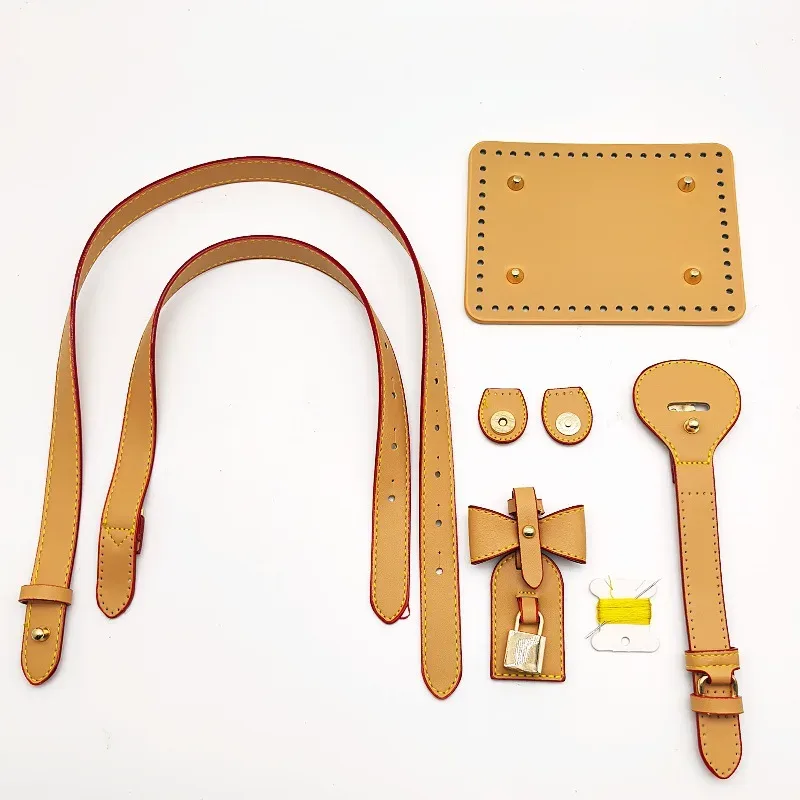 sac seau vintage fait main en paille tressée avec accessoires en cuir pu, bandoulière simple pour sac à bandoulière ou sac croisé