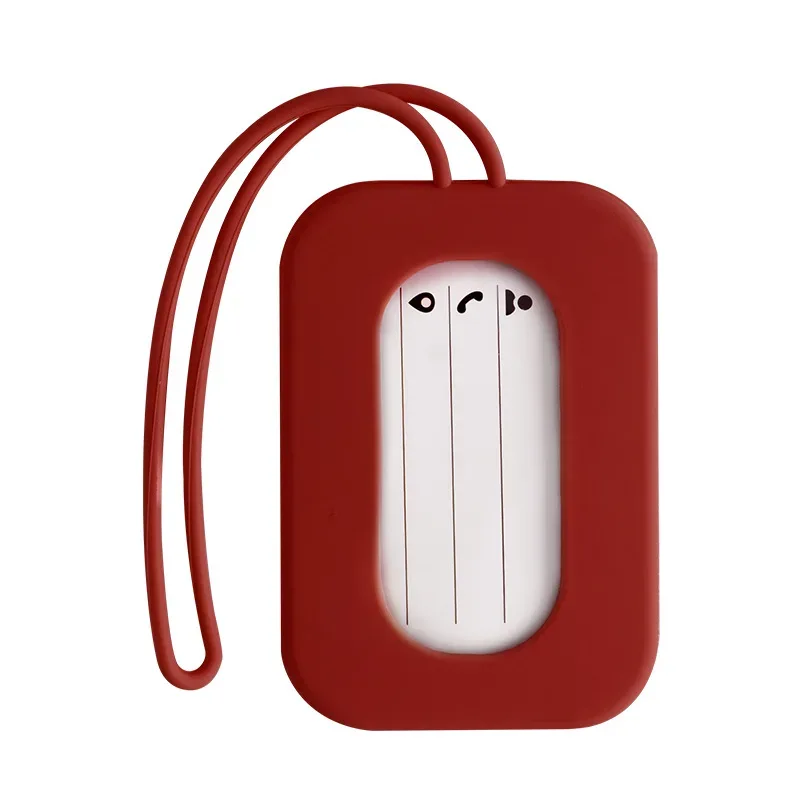 étiquettes de bagage de voyage en silicone, porte-nom et porte-carte d'identité, étiquette de valise de couleur unie, étiquette de bagage d'embarquement, accessoires de voyage