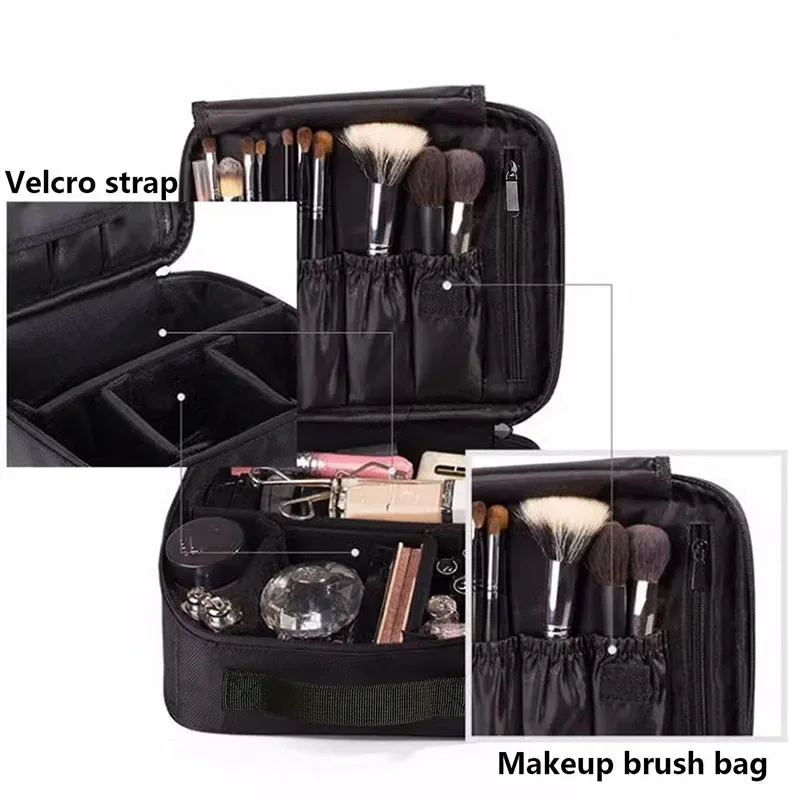 nouvelle arrivée : trousse de maquillage imperméable pour femme, boîte de rangement professionnelle pour outils de beauté, broderie, étui de maquillage portable, organiseur