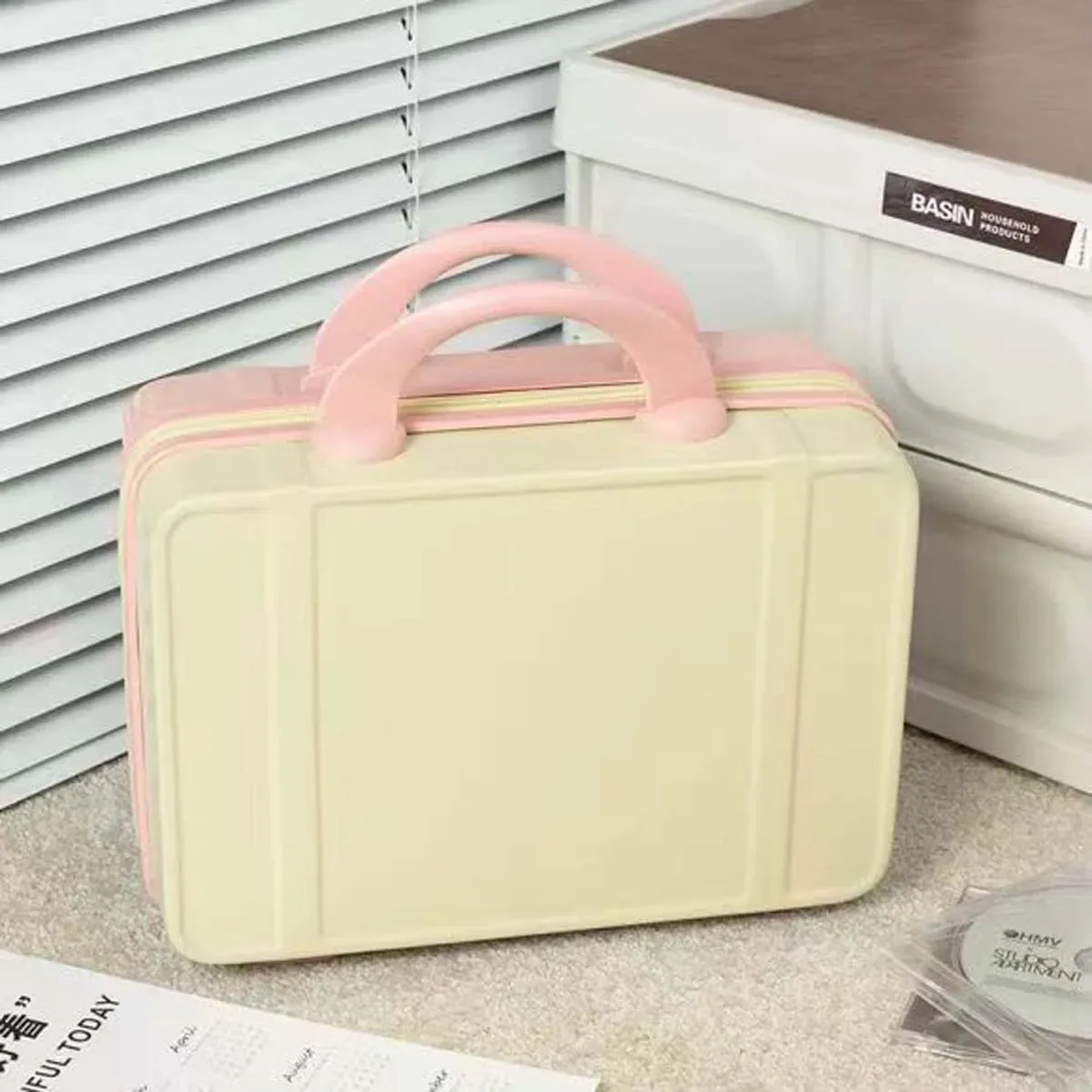 étui de maquillage couleur macaron 14 pouces, bagage portable, mini sac de voyage mignon, sac de rangement en gros, offre spéciale