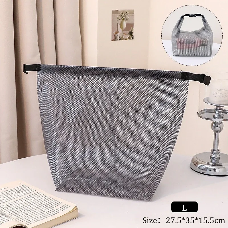 sac de maquillage et de toilette imperméable de grande capacité, organiseur de cosmétiques portable, pochette de rangement de voyage avec bouton