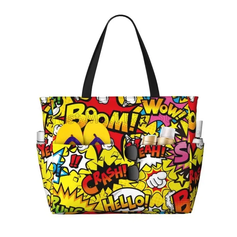 sacs fourre-tout de plage étanches pour femmes, sacs de rangement de grande capacité, sac à main initié pour voyage, vacances, natation, graffiti