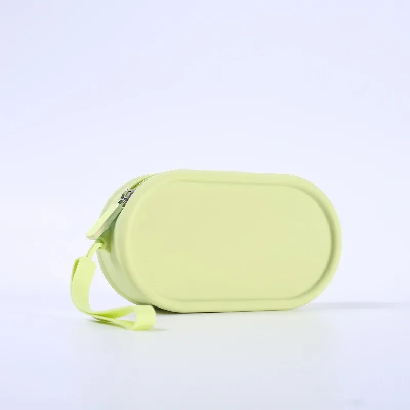 pochette de rangement en silicone, étanche, avec fermeture éclair, sac de maquillage 16,7 cm x 9,1 cm x 4,5 cm, grande capacité, pochette portable