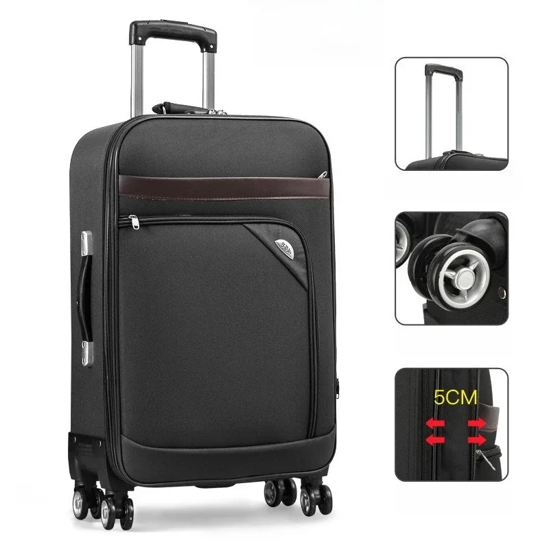 valise de voyage d'affaires pour bagages de 20 à 20 pouces, bagage à main en tissu extensible pour voyage d'affaires, mot de passe, boîtier de chariot 캐