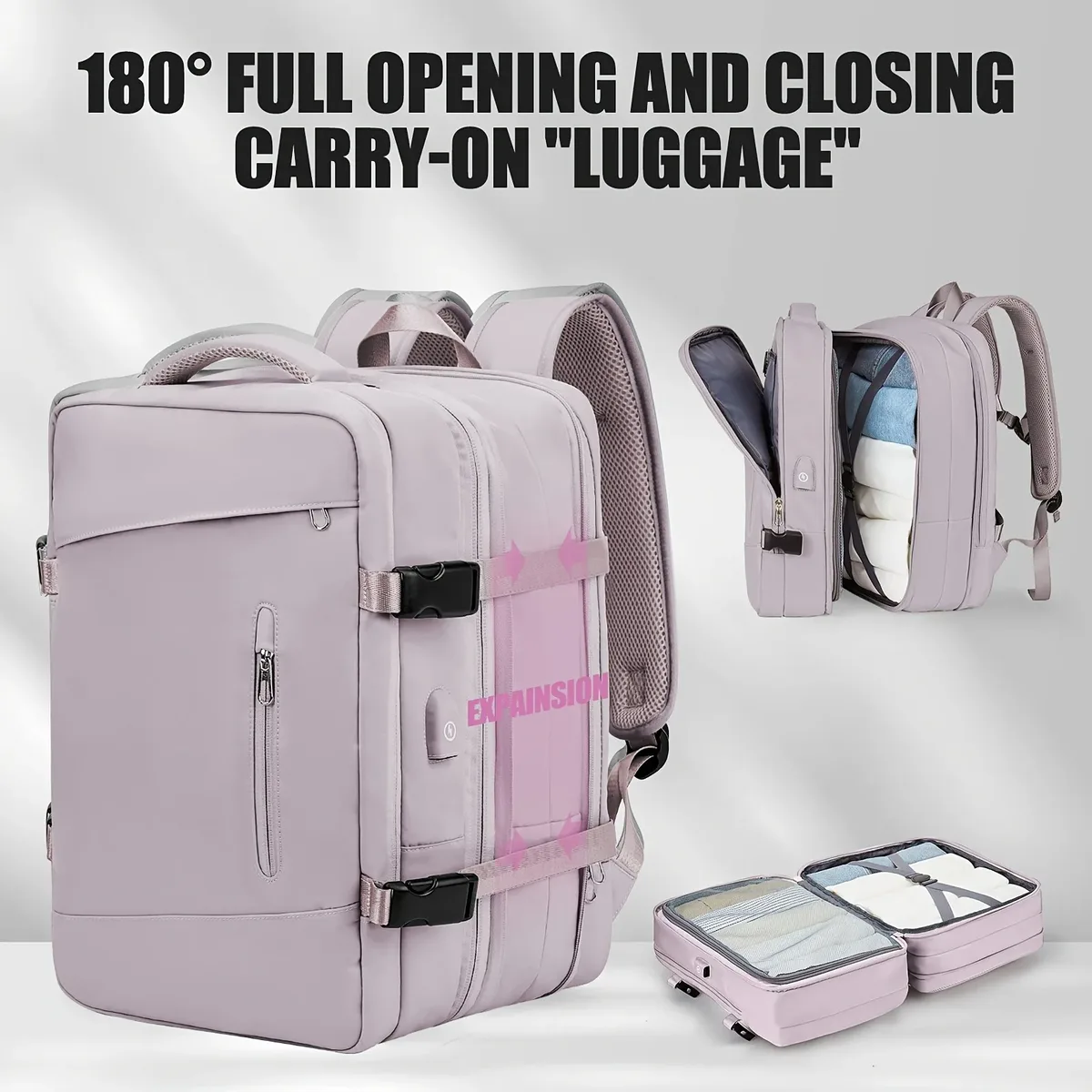sac à dos de voyage imperméable de grande capacité avec compartiment à chaussures indépendant, rangement multi-compartiments et multi-couches, minimaliste a