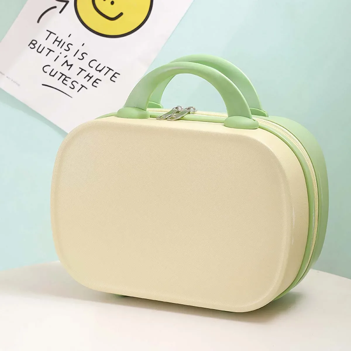 bagage à main contrasté de couleur, petite trousse de maquillage pour femmes, pratique, étui de mot de passe de voyage de 14 pouces, mini sac de rangement léger