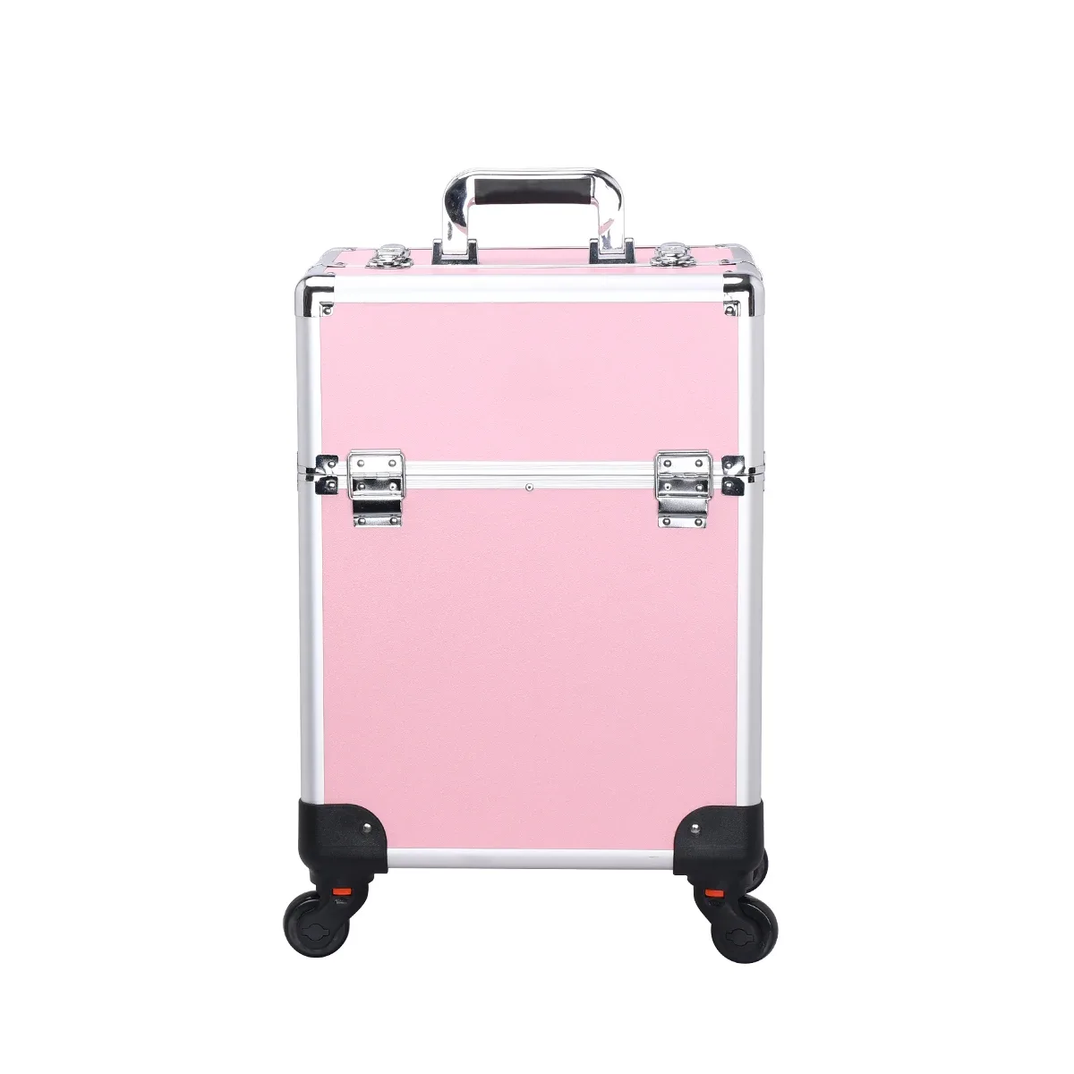 travelrolling – trousse de maquillage, chariot à cosmétiques de grande capacité, étui de voyage professionnel en aluminium avec clé