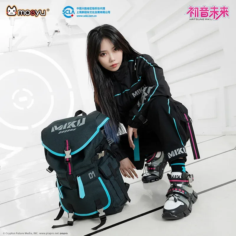moeyu anime sac à dos école sac à bandoulière hatsune miku cosplay hommes étudiant ordinateur portable voyage randonnée sac à dos décontracté mode femme