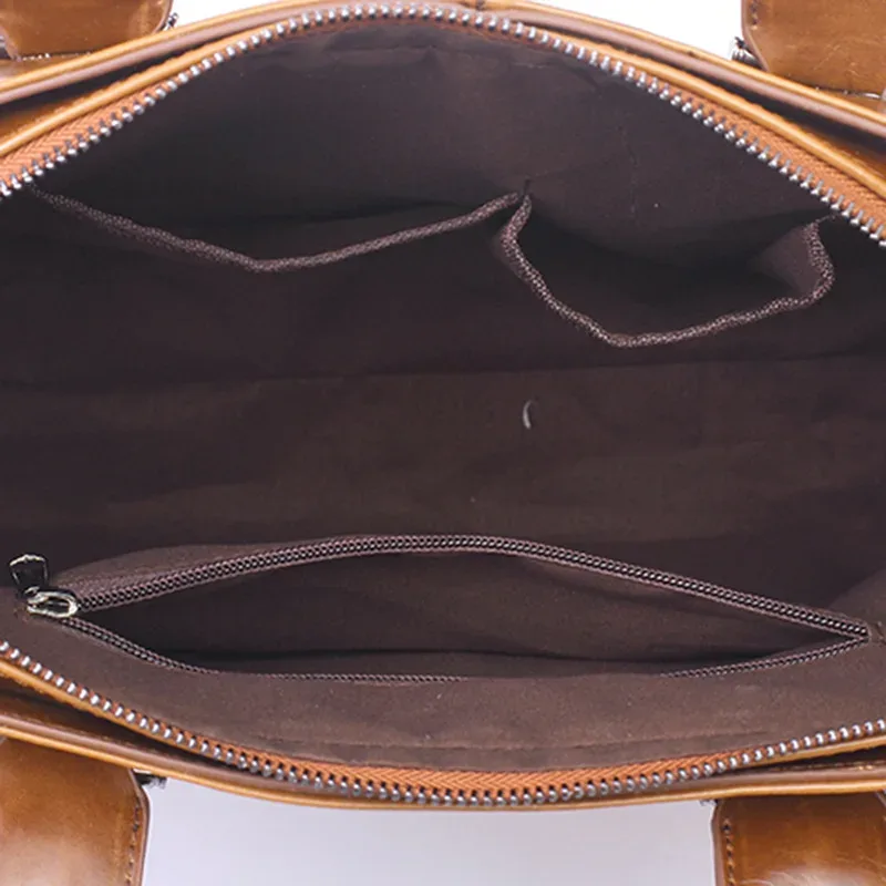 porte-documents de bureau d'affaires pour hommes, sac à main pour ordinateur portable, fourre-tout en cuir pu, grands sacs à bandoulière solides, sac vintage noir