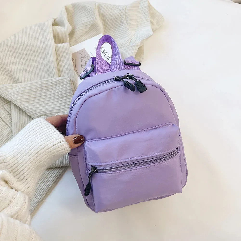 sac à dos en nylon solide pour femmes, sac à dos pour documents, style preppy, mini sacs à dos, mode