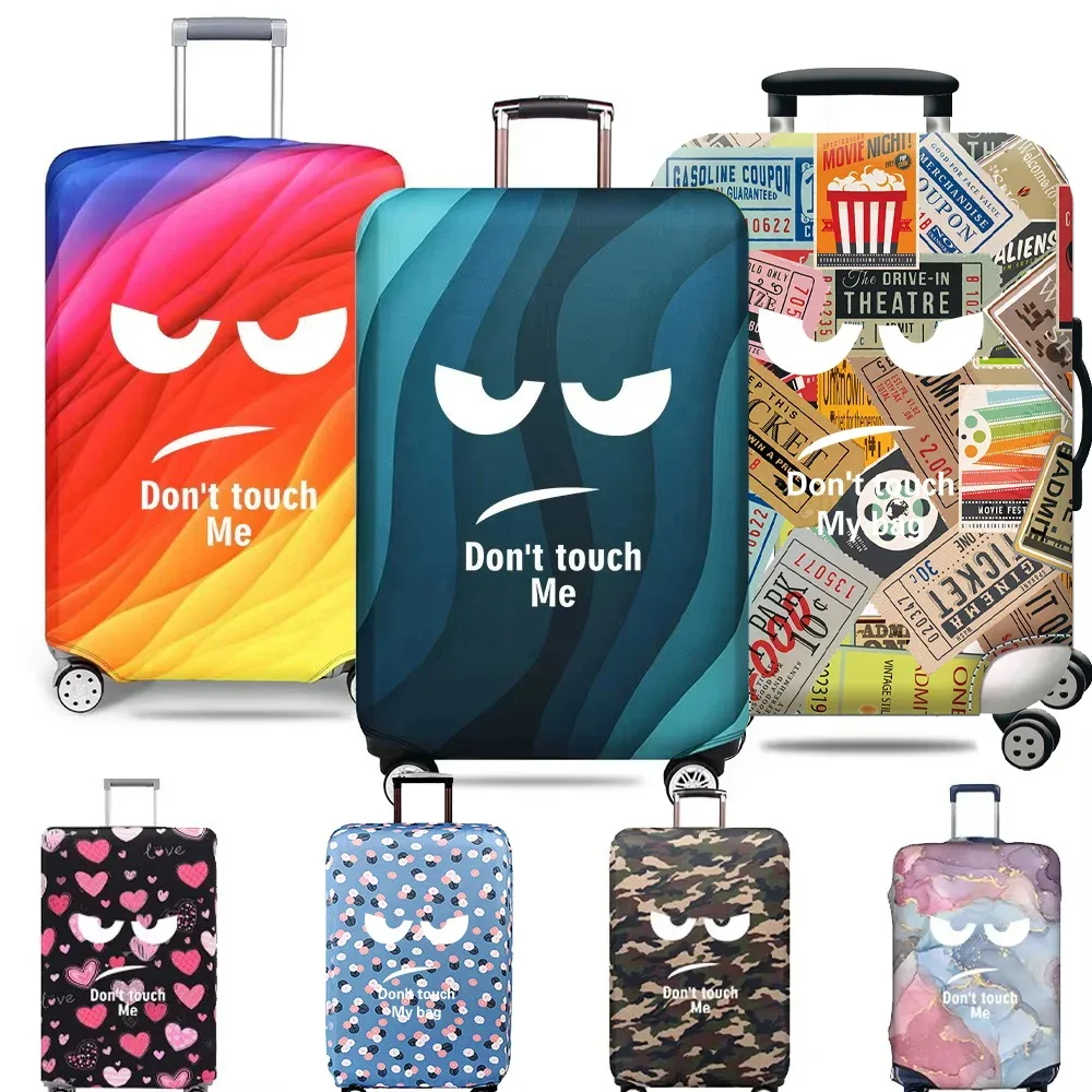 Housse de protection pour bagages imprimé Don't Touch Me, pour valise de 18 à 32 pouces, housse en tissu extensible, housse de chariot, accessoires de voyage