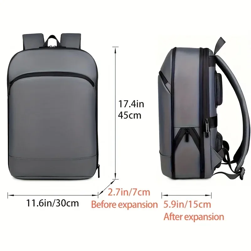 sac à dos léger pour hommes, couleur unie, extensible, pour affaires, fermeture éclair durable, multi-compartiments, maintien parfait, 1 pièce
