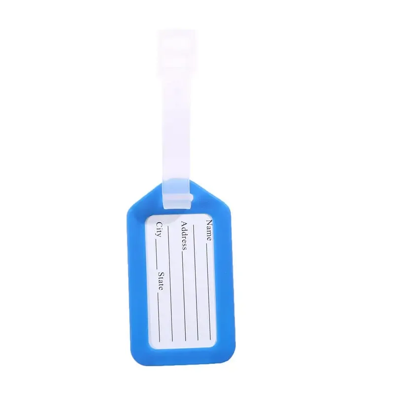 1-10 étiquettes de bagage en plastique pour voyage, accessoire de voyage pour femmes et hommes, porte-nom et adresse pour valise, étiquette de sac