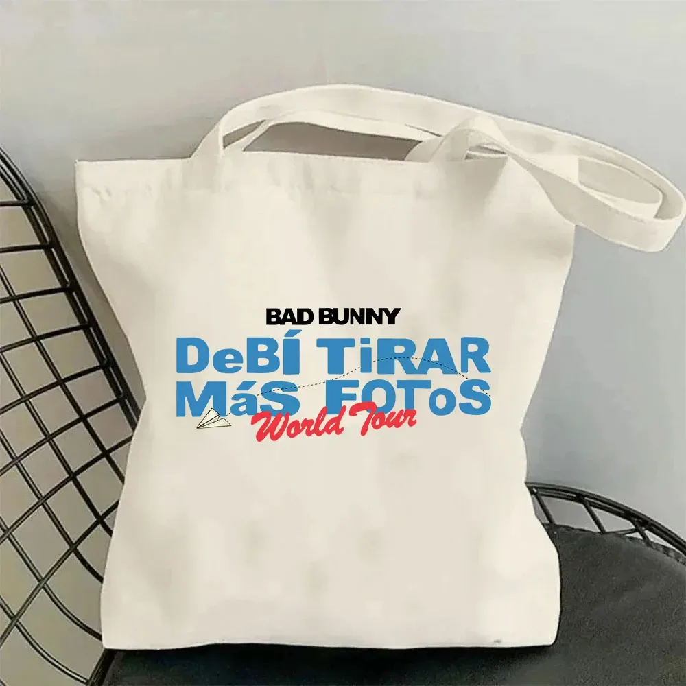 bad bunny dtmf world tour 2025-2026 sac à provisions debi tirar mas fotos sac de shopping en toile fille mode sacs fourre-tout à bandoulière