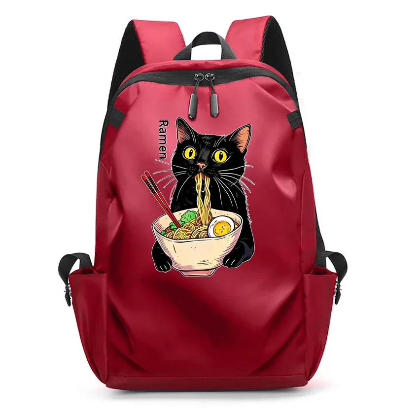 ordinateur portable usb sac à dos sac d'école drôle dessin animé ramen chat motif imprimé sac à dos sac à dos hommes femmes loisirs sac à dos
