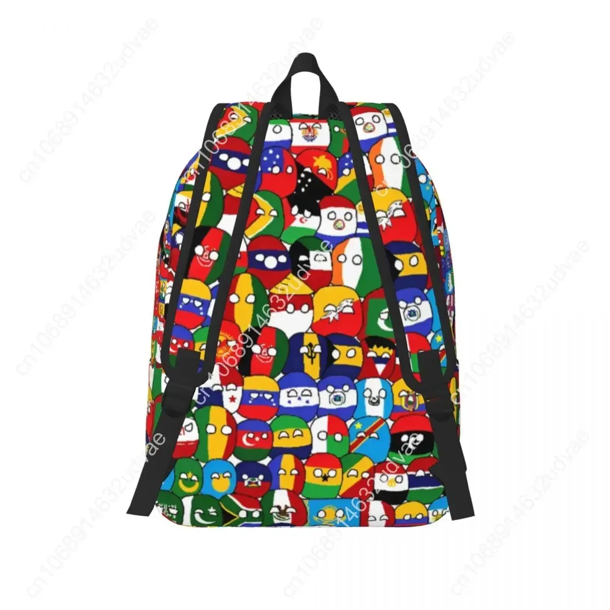sac à dos de dessin animé countryball, sac à livres scolaire, sac à dos en toile avec motifs de pays et de la terre, sac pour la maternelle et la préscolaire